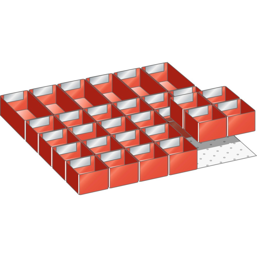 LISTA Set Einsatzkästen 27x27E, (BxT) 459x459mm, 30-teilig, für Fronthöhe 75mm