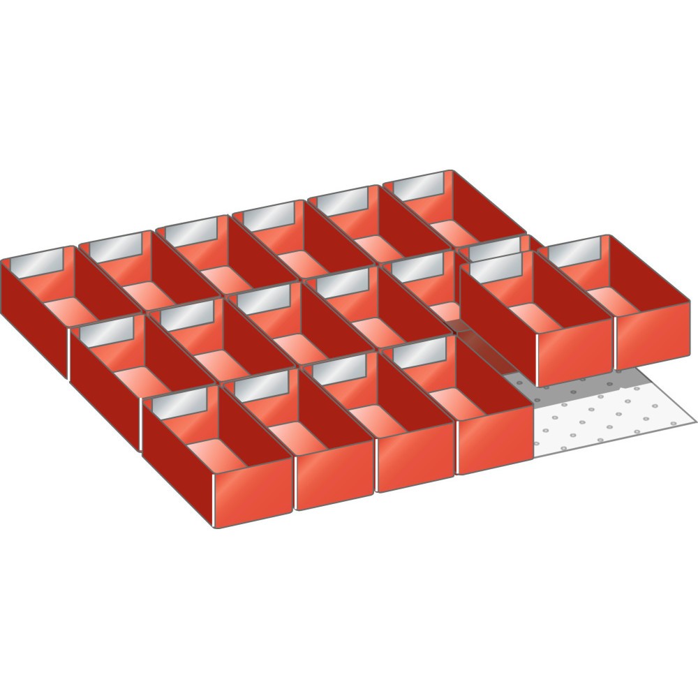 LISTA Set Einsatzkästen 27x27E, (BxT) 459x459mm, 18-teilig, für Fronthöhe 75mm