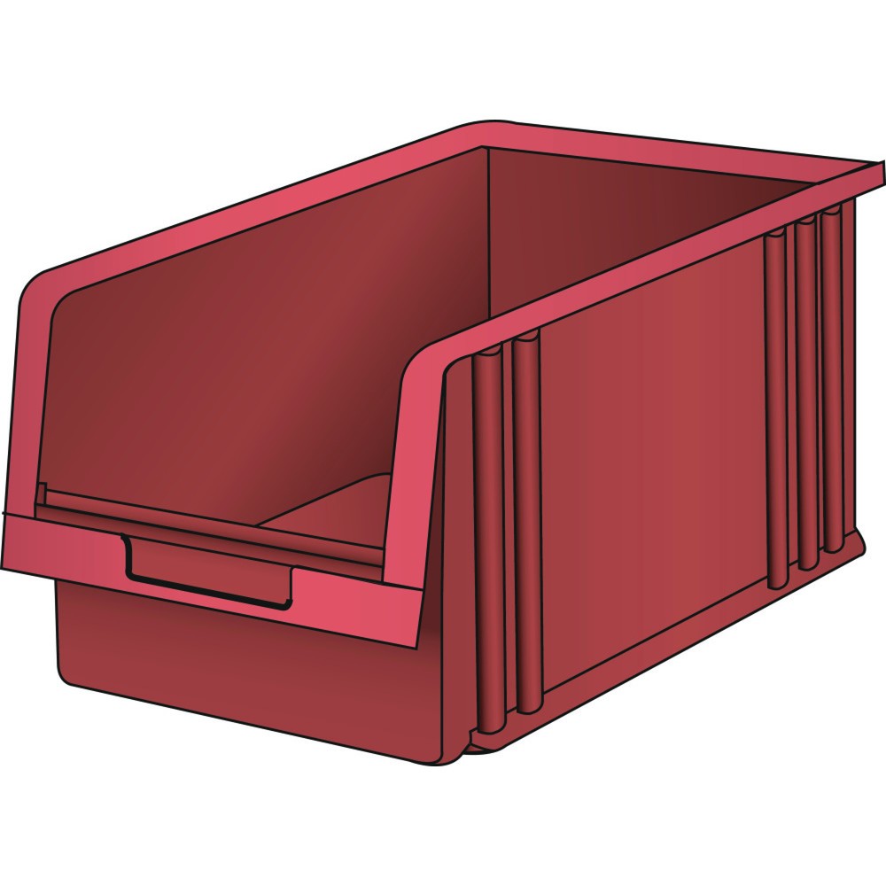 LISTA Sichtlagerkasten, HxBxT 198 x 210 x 343 mm, Grösse 5, rot