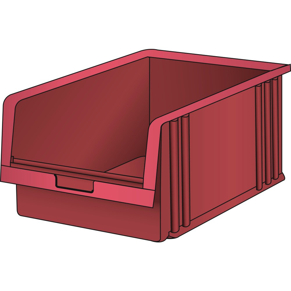LISTA Sichtlagerkasten, HxBxT 199 x 311 x 492 mm, Grösse 6, rot