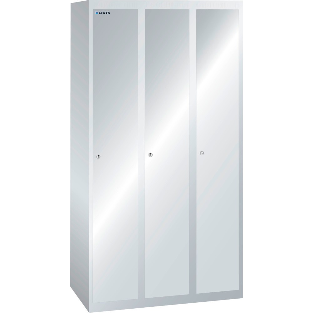 LISTA Garderobenschrank, (TxH) 500x1700mm, ohne Unterbau, 3 Abteile, Verschlussvorrichtung