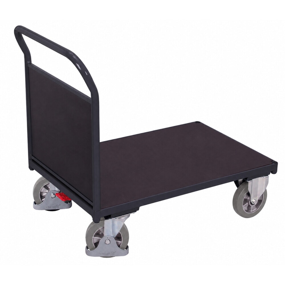VARIOfit® Stirnwand-Magazinwagen, Siebdruckplatte, HxBxT 1015 mm x 1130 mm x 700 mm, anthrazitgrau