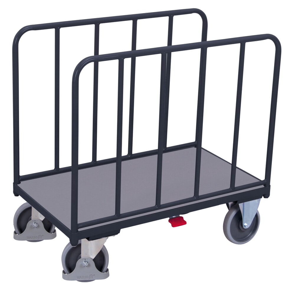 VARIOfit® Seitenbügel-Magazinwagen, Rohrwände, HxBxT 1045 mm x 1060 mm x 700 mm, anthrazitgrau