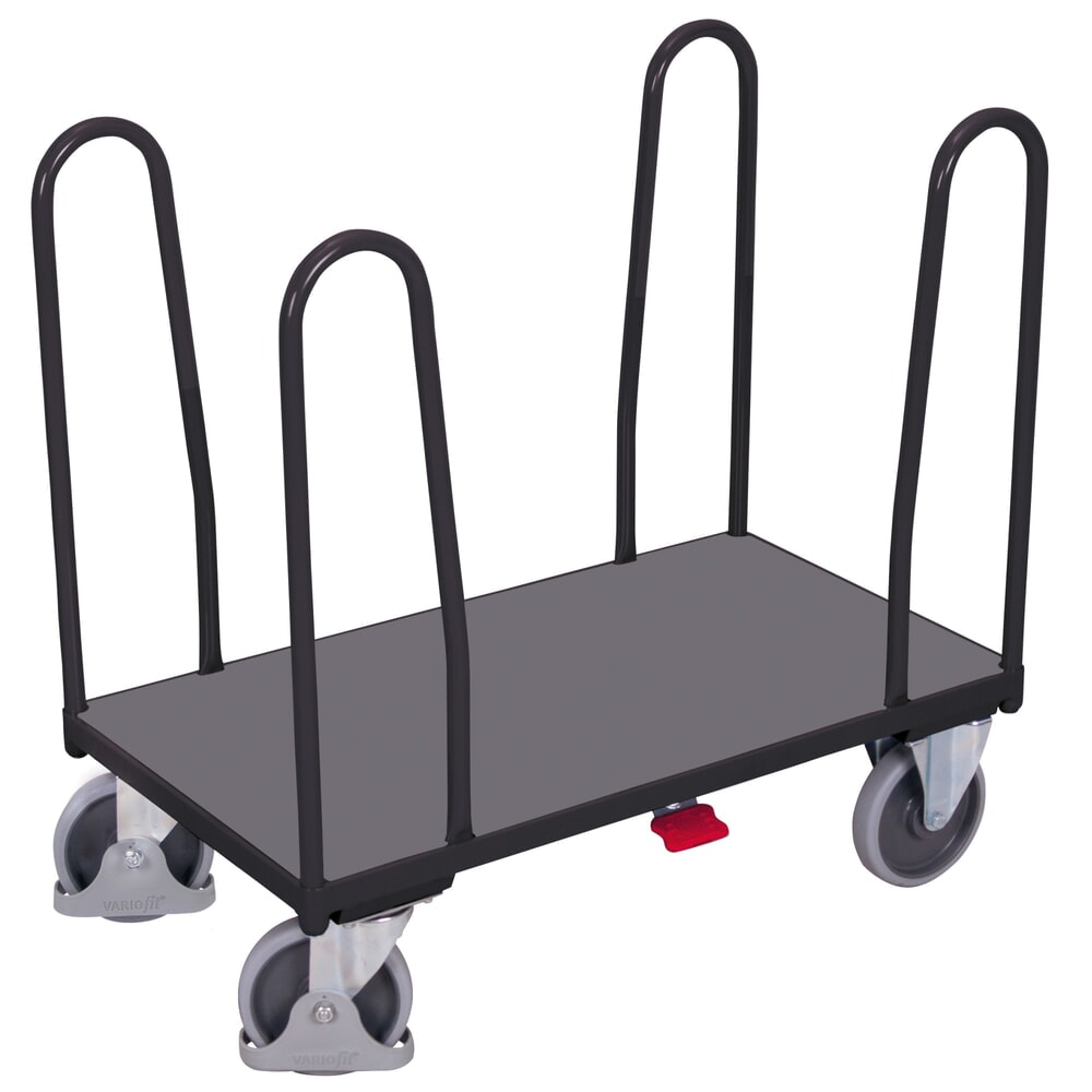 VARIOfit® Seitenbügel-Magazinwagen, 4 Bügel, HxBxT 990 mm x 910 mm x 500 mm, anthrazitgrau
