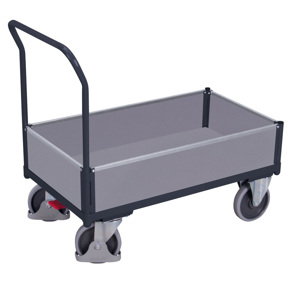 VARIOfit® Kasten-Magazinwagen, Holzwerkstoff-Ladefläche, HxBxT 1015 mm x 1125 mm x 700 mm, anthrazitgrau