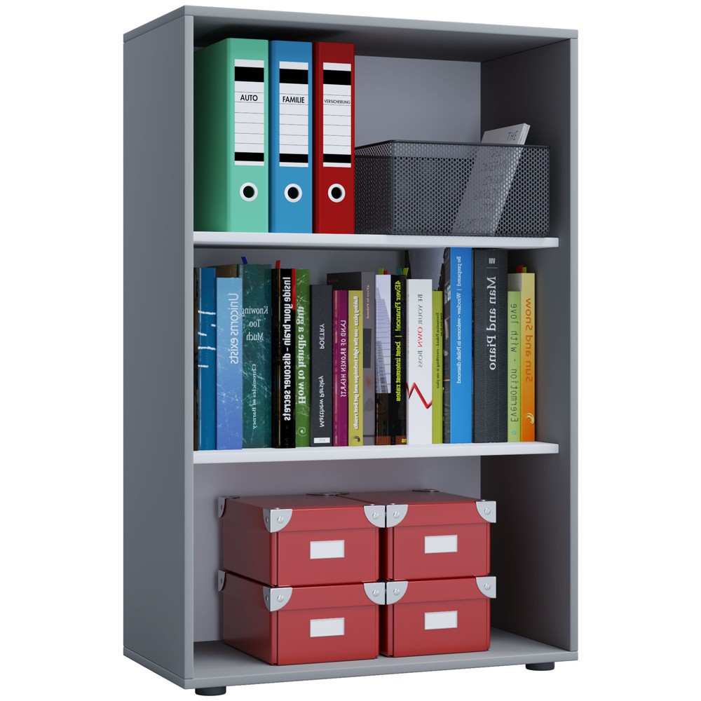 VCM Büroregal Lona, 3 Fächer, HxBxT 1.050 x 700 x 400 mm, weiss