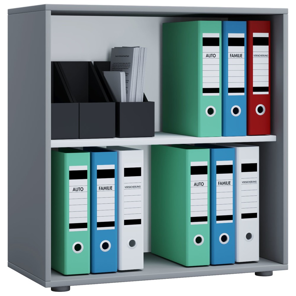 VCM Büroregal Lona, 2 Fächer, HxBxT 740 x 700 x 400 mm, grau