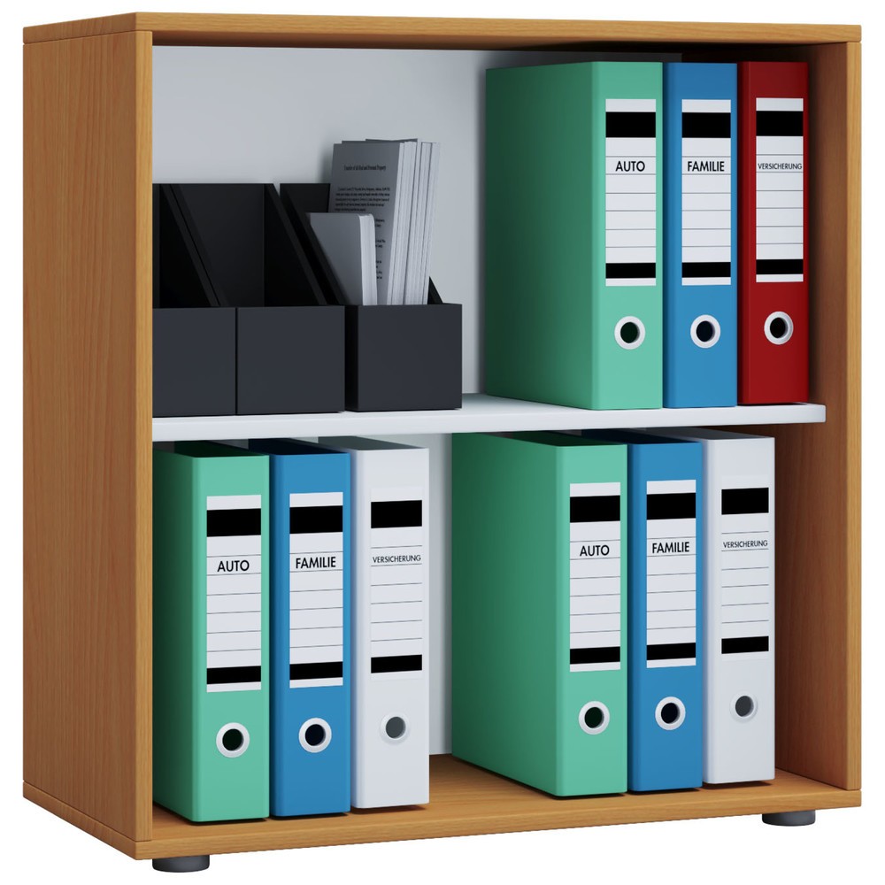 VCM Büroregal Lona, 2 Fächer, HxBxT 740 x 700 x 400 mm, Buche