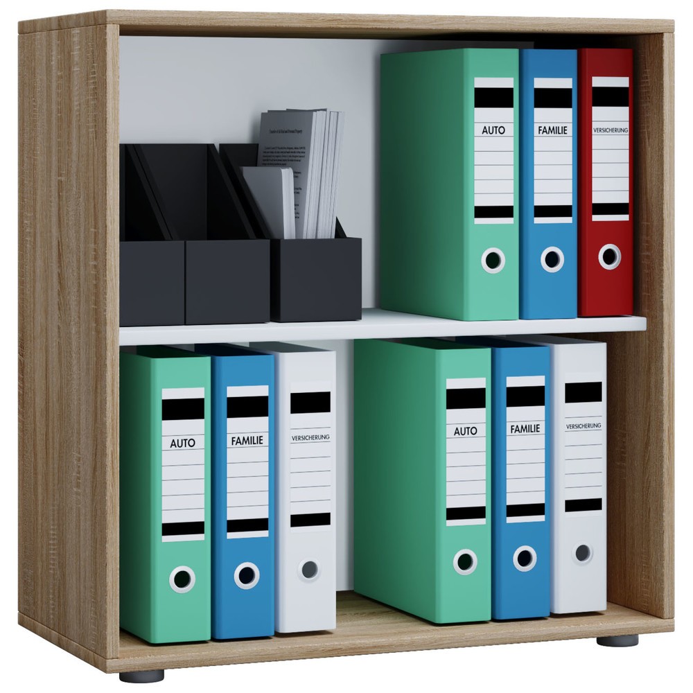 VCM Büroregal Lona, 2 Fächer, HxBxT 740 x 700 x 400 mm, Sonoma-Eiche