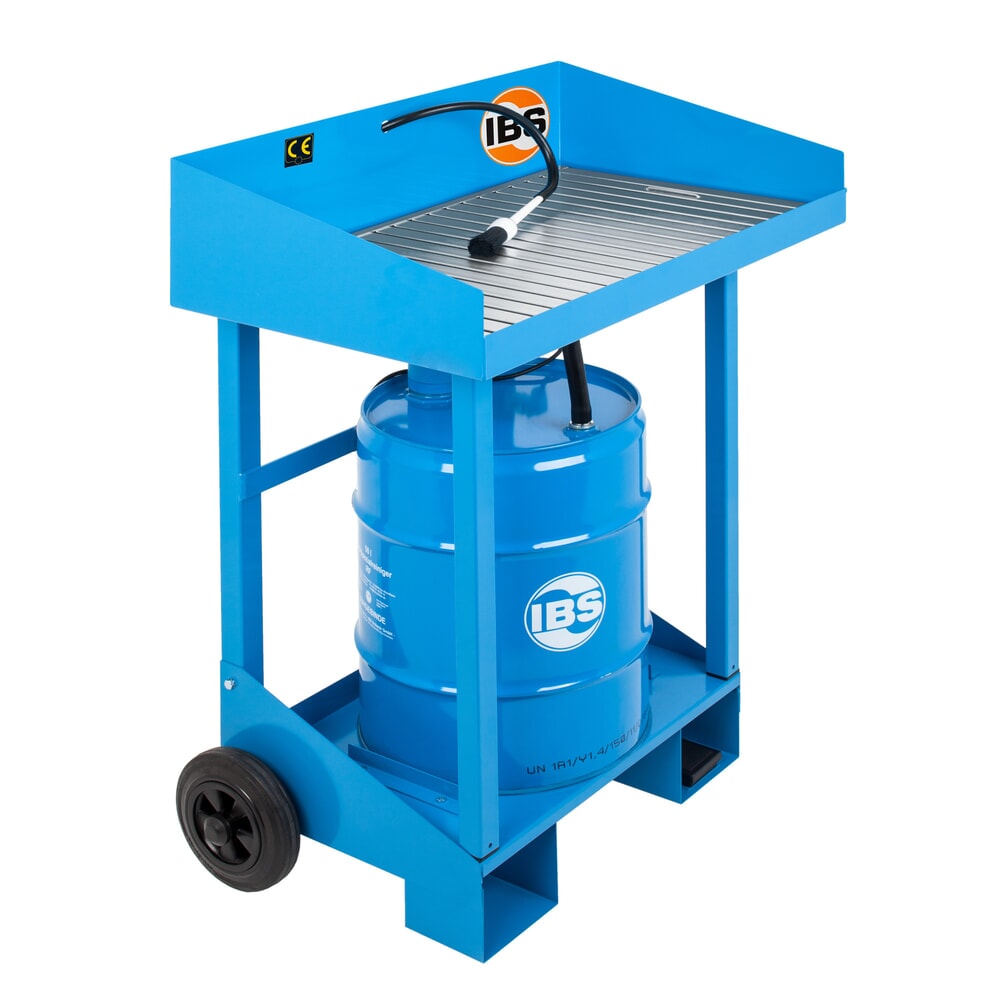 IBS-Kleinteilereiniger für 50-Liter-Fässer, mobil, Stahlblech