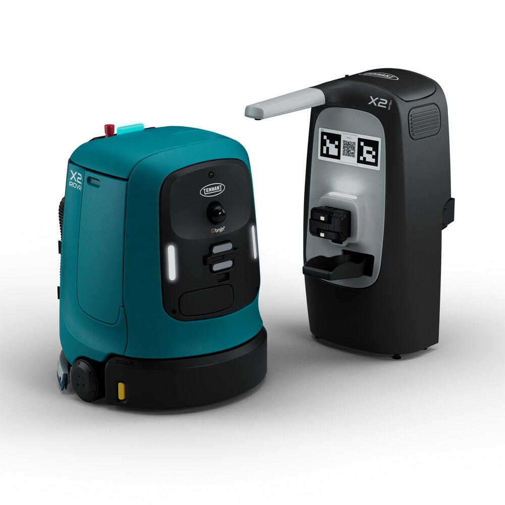 Tennant® Reinigungsroboter X2 ROVR SCRUB, kompakte Bauweise, mit KI-Unterstützung