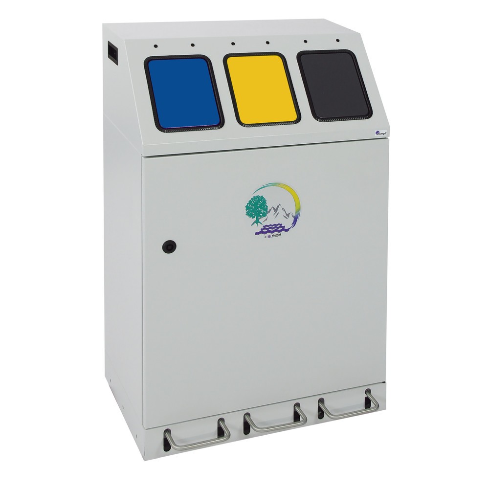 stumpf® kompakter Wertstoffsammler mit Fusshebel, 3 x 30 l