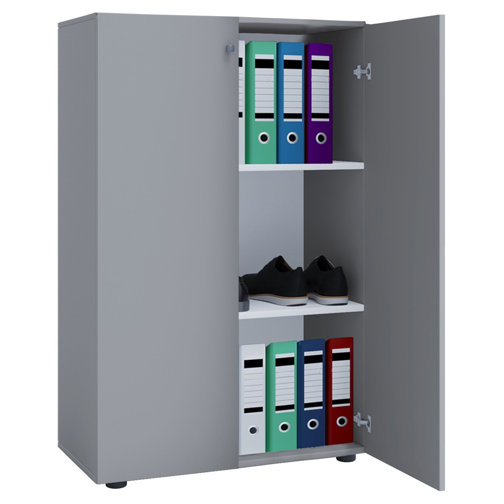 VCM Büroschrank Lona, 3 Fächer, HxBxT 1.050 x 700 x 400 mm, grau