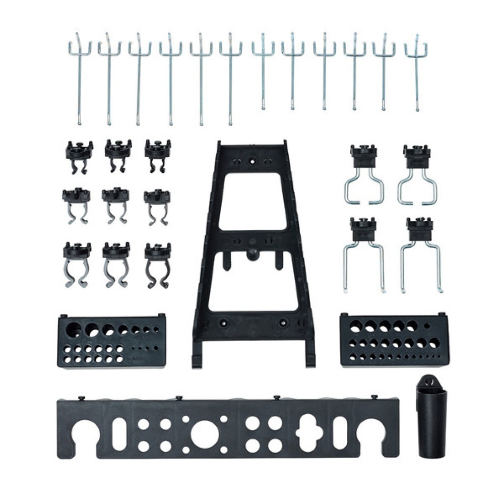 Systemhalter-Set für Lochwände, 30-teilig