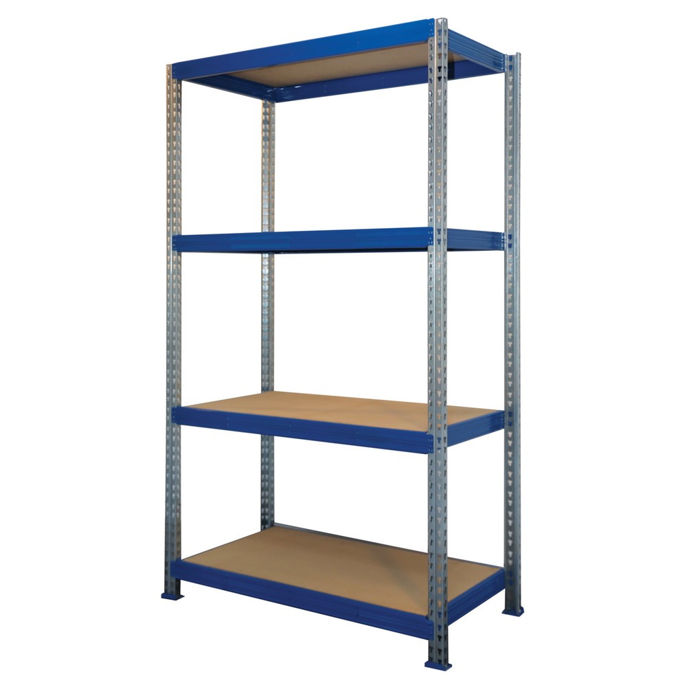 Weitspann-Schwerlastregal, Grundfeld, Fachlast 600 kg, blau, HxBxT 2.400 x 1.600 x 800 mm