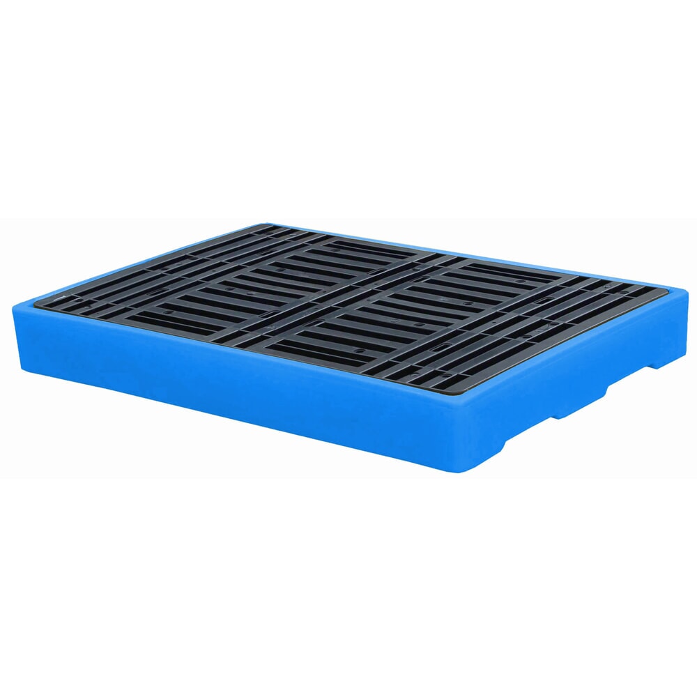 Steinbock® Flach-Auffangwanne aus PE, für 4x 100-Liter-Fässer, HxBxT 150 x 860 x 1.260 mm