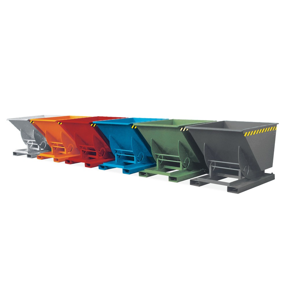 Bauer® Kippbehälter mit Abrollmechanik, TK 1.000 kg, verzinkt, Volumen 1,5 m³