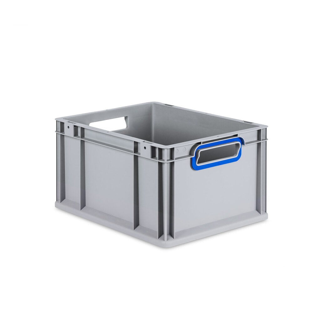 Allit Eurobox, mit blauen Grifföffnungen, HxBxT 220 x 400 x 300 mm, 20 Liter