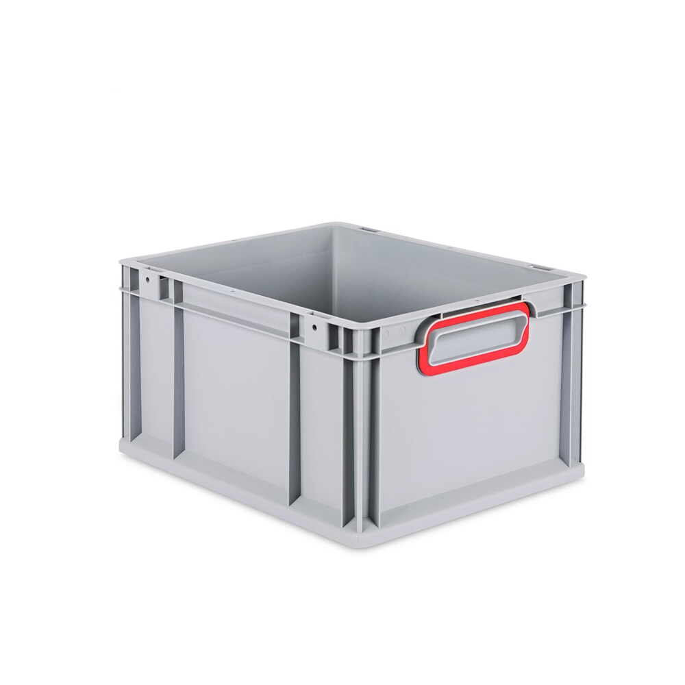 Allit Eurobox, mit roten Griffmulden, HxBxT 220 x 400 x 300 mm, 20 Liter
