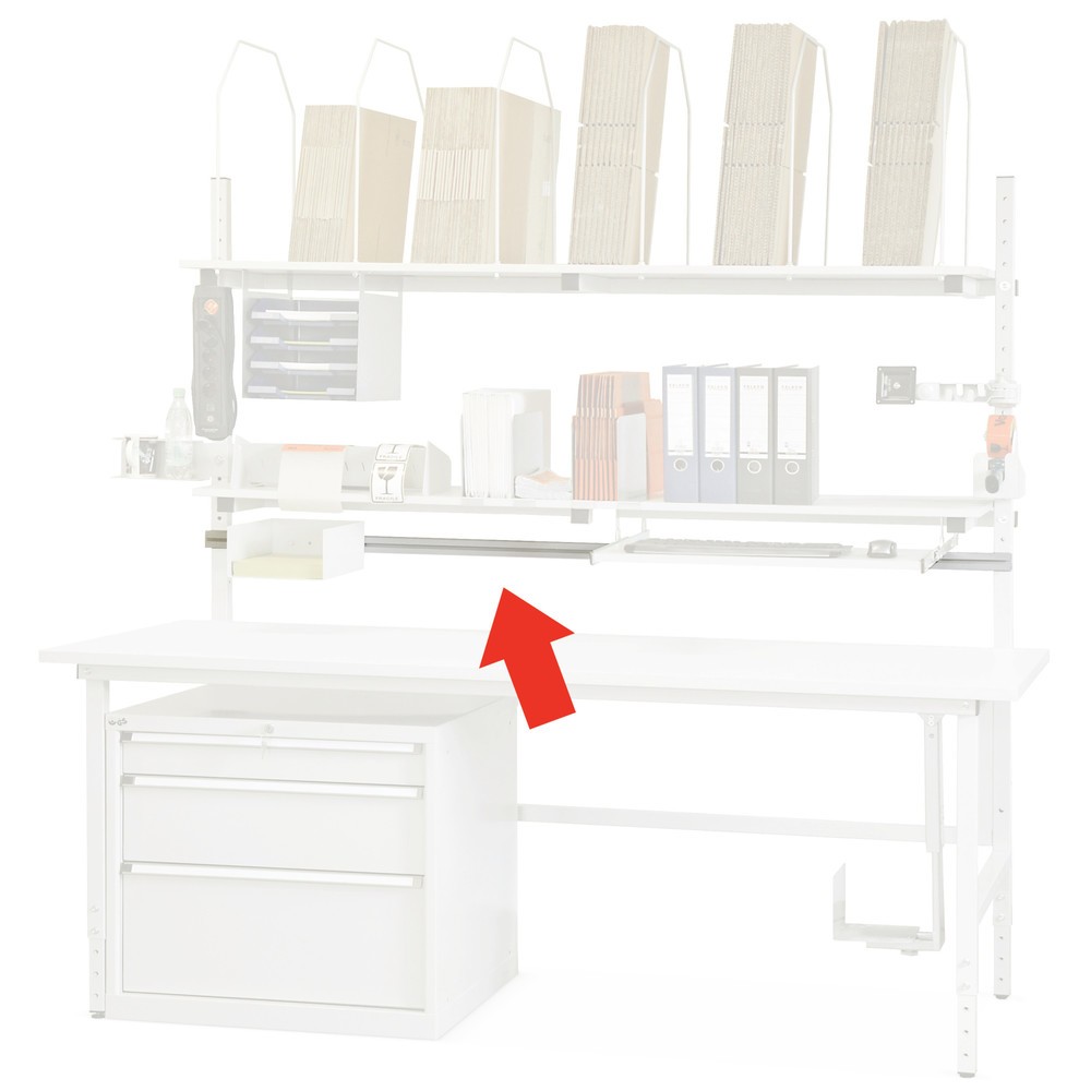 Querträger für DAHMEN Packtische Classic und Multiplex, BxT 1.455 x 40 mm, anthrazit