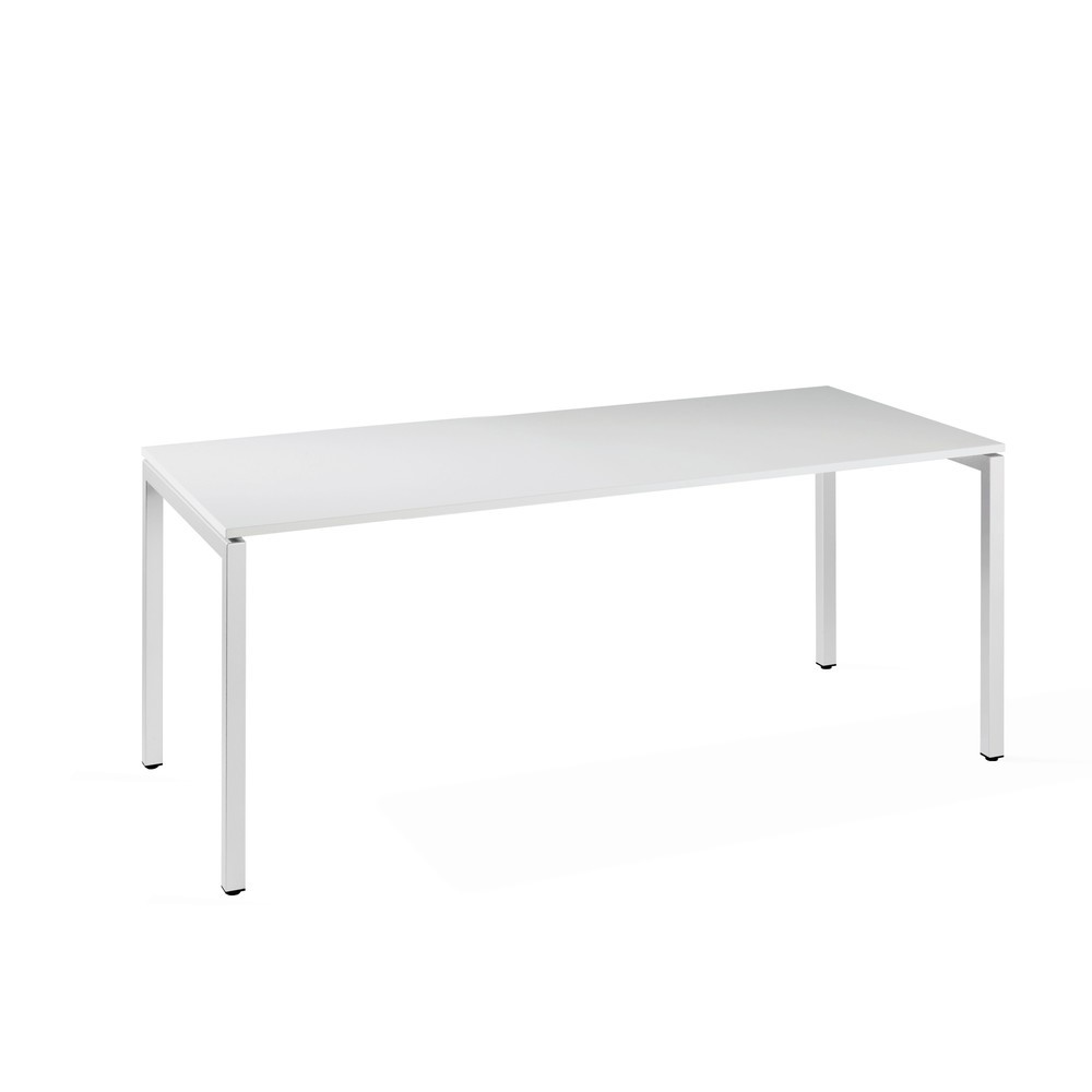 HEMMDAL Büro-Schreibtisch Simplify, 4-Fuss Gestell, BxT 1.800 x 800 mm, weiss