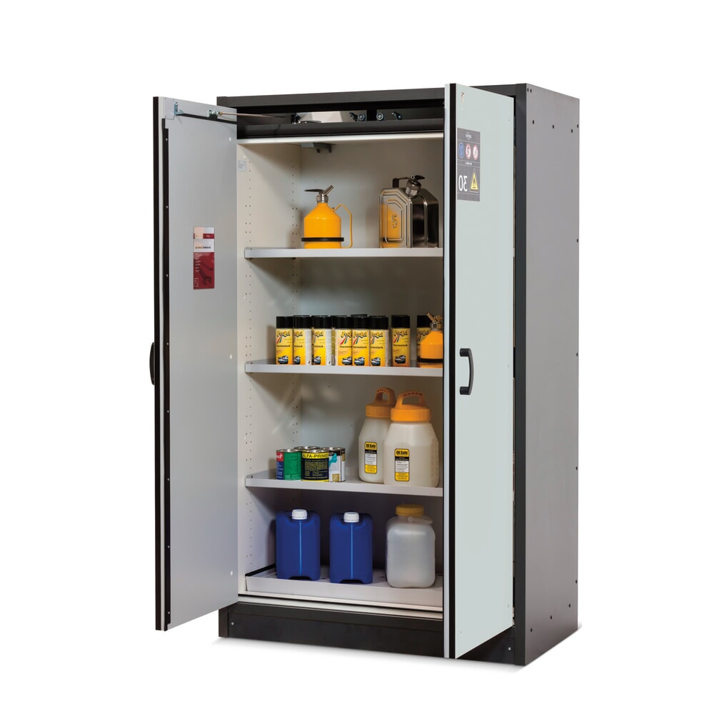 asecos® Brandschutzschrank Typ 30, HxBxT 1.947 x 564 x 620 mm, anthrazitgrau, lichtgrau