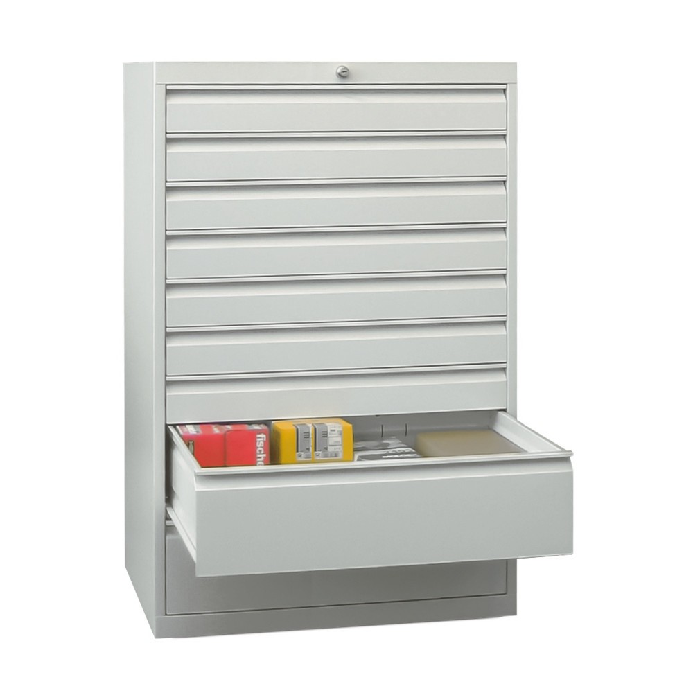 PAVOY Schubladenschrank, Höhe 1.200 mm, Schubladen 1x100 + 5x200 mm, Breite 1.023 mm, reinweiss, reinweiss