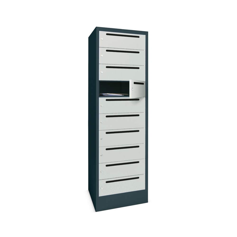 PAVOY Postverteilschrank, 1x 10 Fächer, HxBxT 1.850 x 300 x 500 mm, feuerrot, feuerrot
