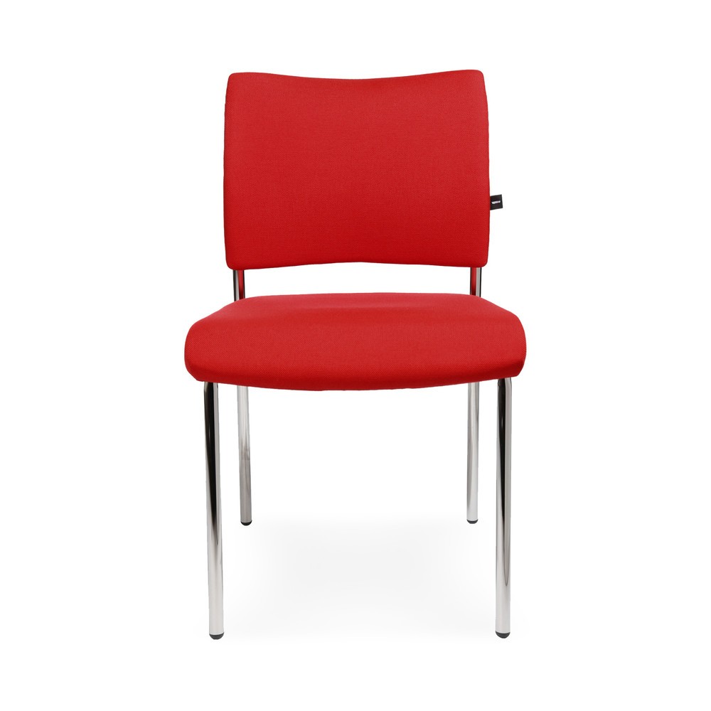 Topstar® Besucherstuhl Classic mit Polster-Rückenlehne + 4 Fuss Gestell, rot