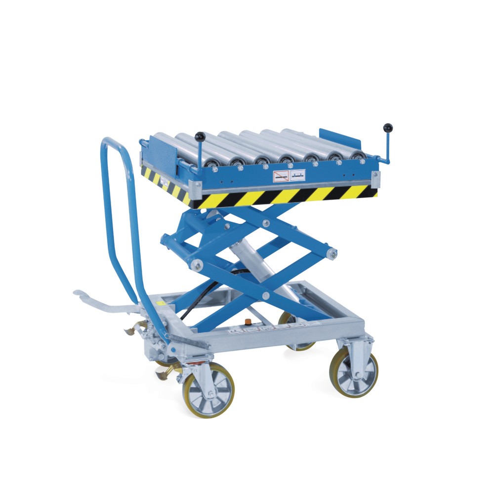 Gruse Rollenbahn für Scheren-Hubtischwagen, Plattform BxT 760 x 760 mm