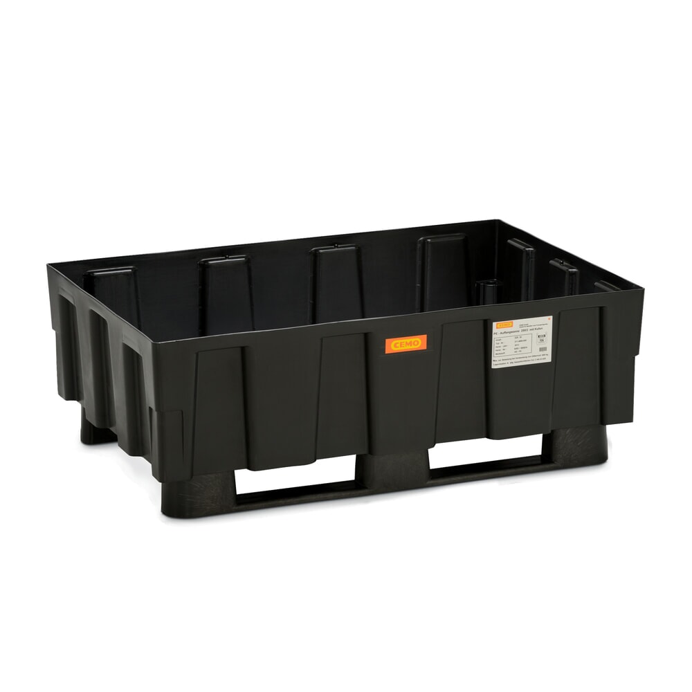 CEMO Auffangwanne Euro-PE 250/2, 2 Kufen, Auffangvolumen 250 l, ohne Gitterrost