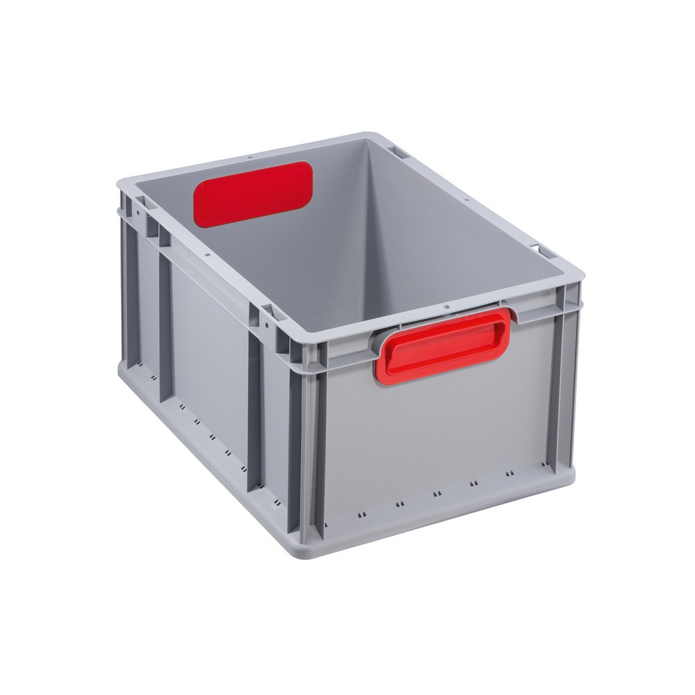 Allit Eurobox, mit roten Griffmulden, HxBxT 220 x 400 x 300 mm, 20 Liter