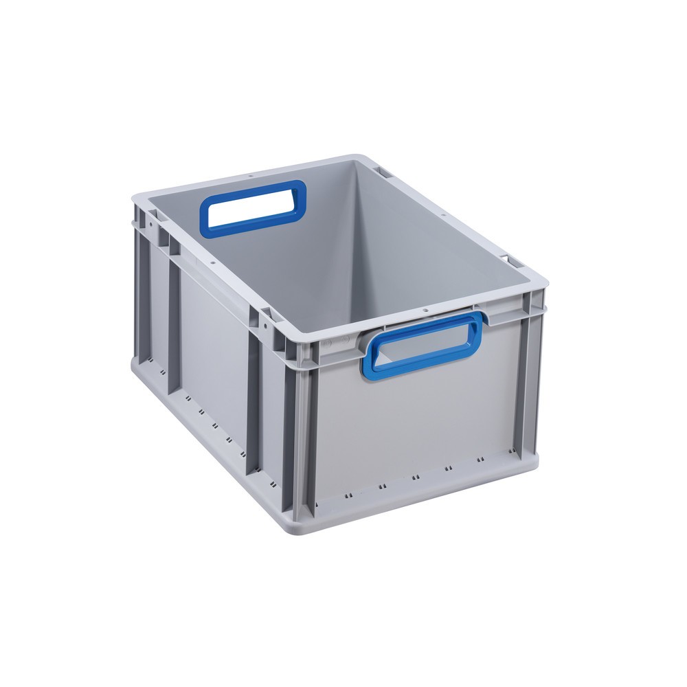 Allit Eurobox, mit blauen Grifföffnungen, HxBxT 220 x 400 x 300 mm, 20 Liter