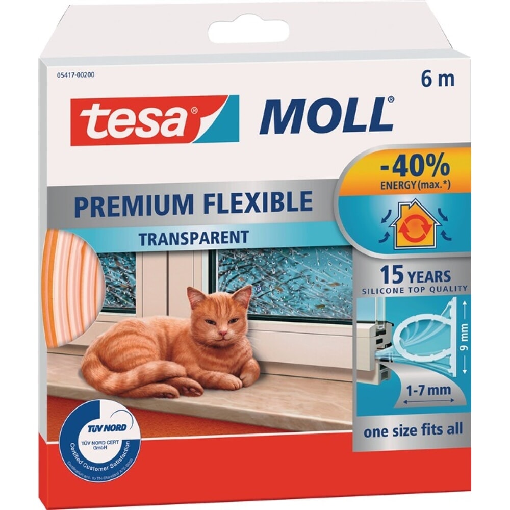 tesa® Silikondichtungmoll® 5417 B9mmxH7mmxL6m transp.TESA