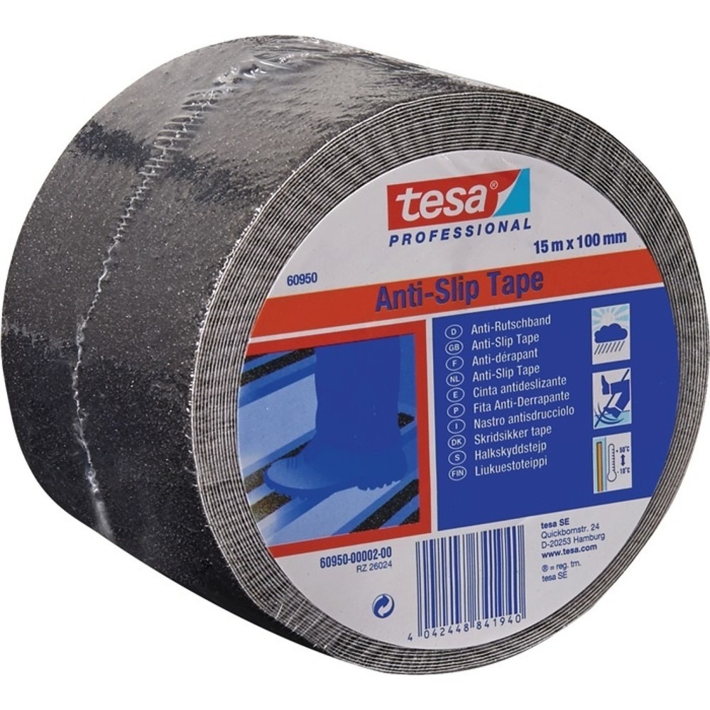 TESA Antirutschklebeband 60950 schwarz L.15 m, B.50mm Rl