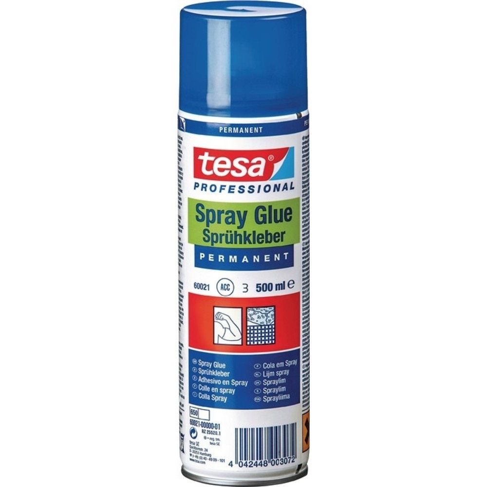 tesa® Sprühkleber permanent 60021 transp.500 ml Spraydose