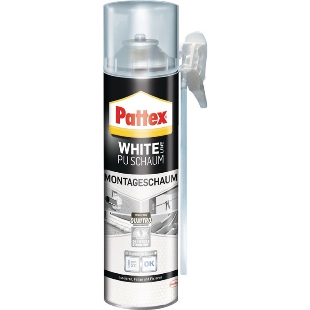 PATTEX 1K-Montageschaum White Line PUW50 500 ml B2 weiß m.Einw.-Handsch.Dose