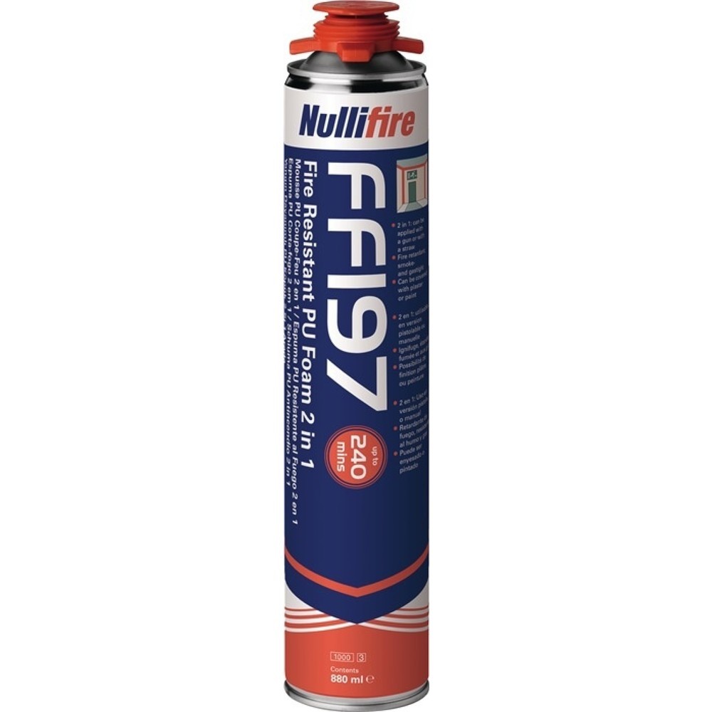 NULLIFIRE 1K-Montageschaum FF197 880 ml B1 grau Dose