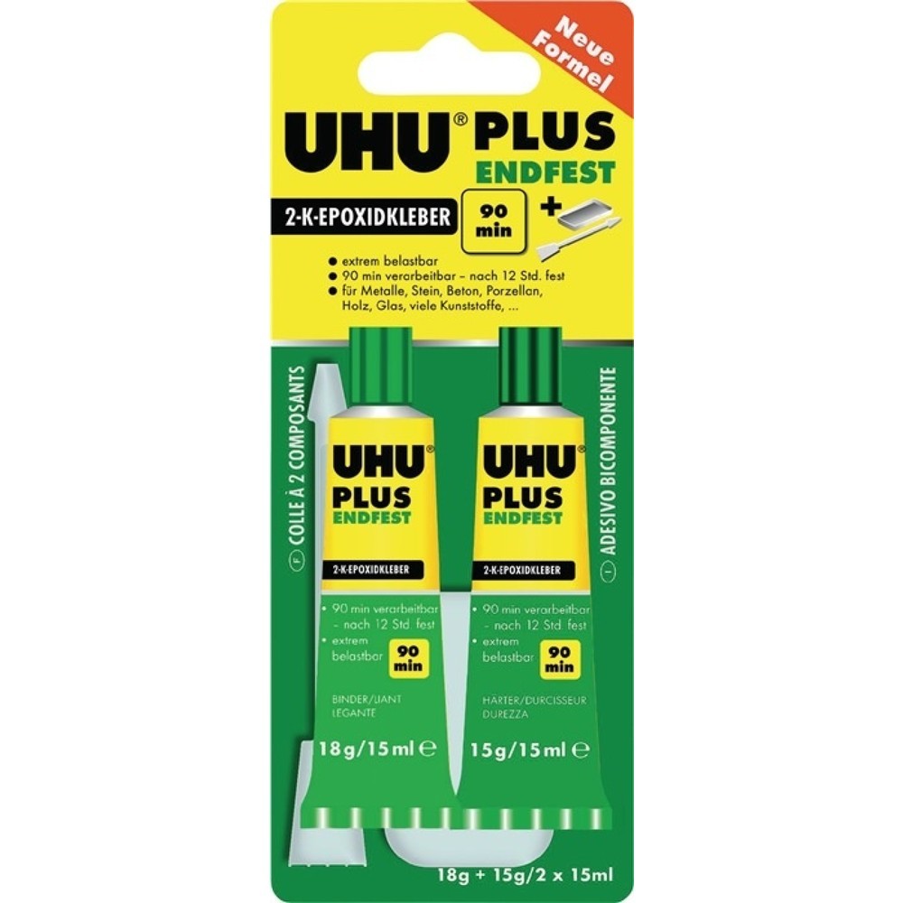 UHU 2K-Epoxidharzklebstoff PLUS ENDFEST 15g gelblich Doppelspritze