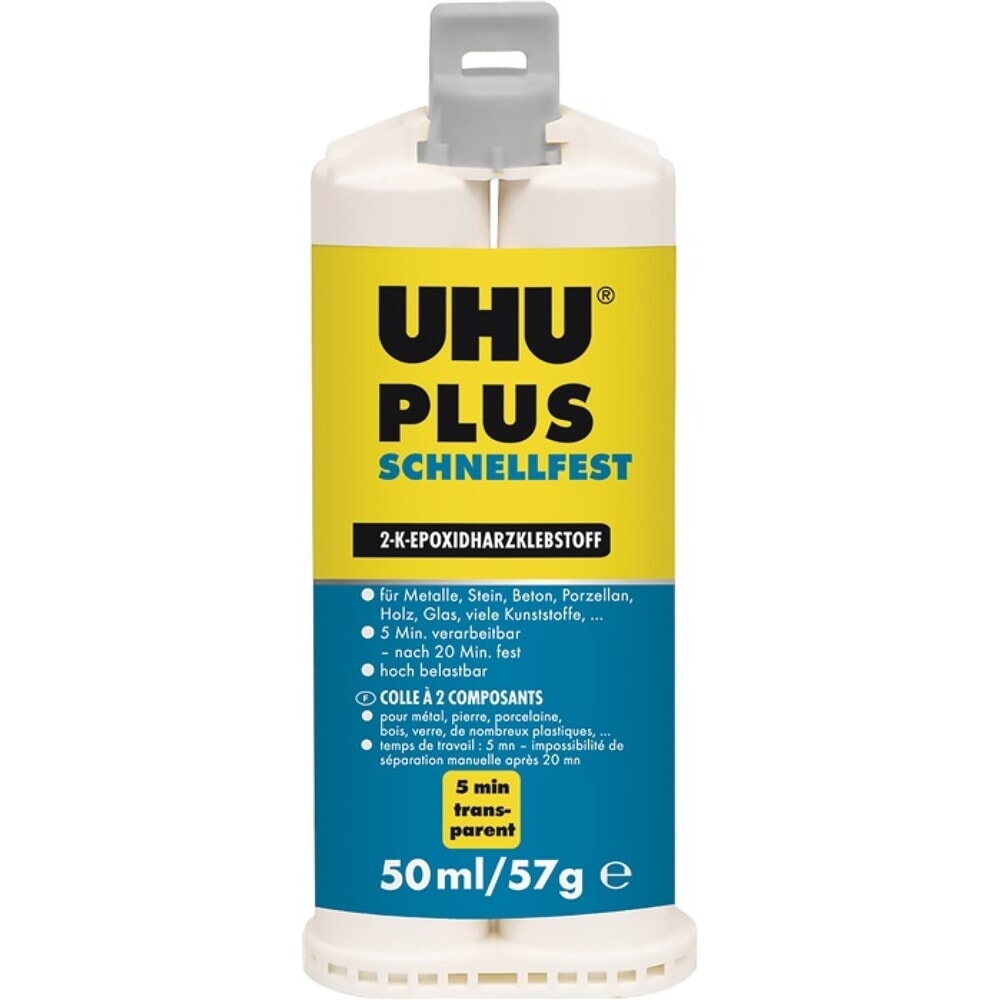 UHU 2K-Epoxidharzklebstoff PLUS SCHNELLFEST 15,5g farblos Doppelspritze