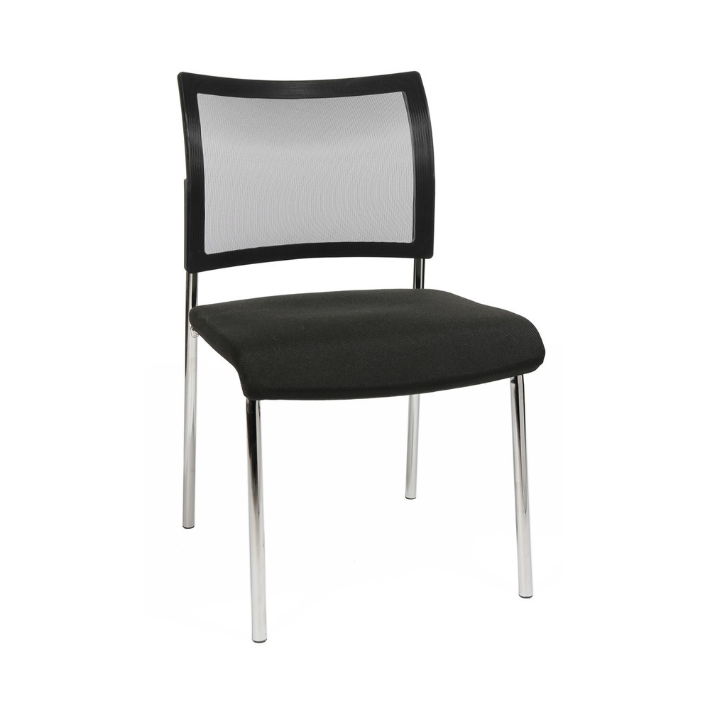Topstar® Besucherstuhl Classic mit Netz-Rückenlehne + 4 Fuss Gestell, schwarz