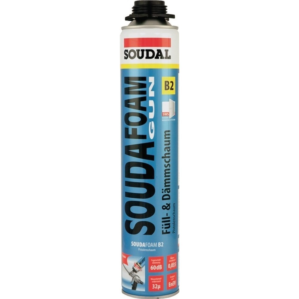 SOUDAL 1K-Pistolenschaum SOUDAFOAM-GUN 750 ml B2 champagner o.Einw.-Handsch.Dose