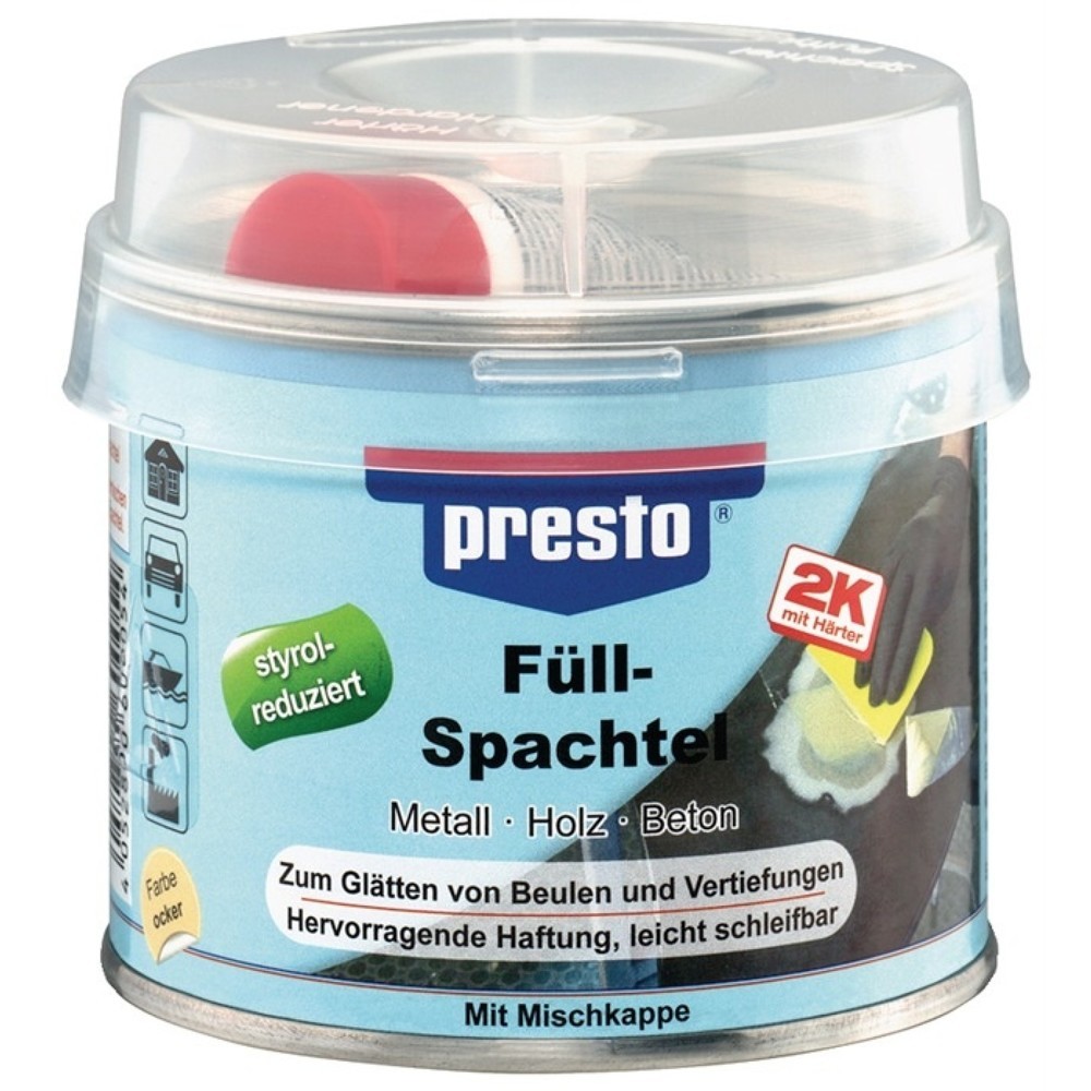 PRESTO 2K-Füllspachtellith® plastic ocker, Härter rot 1000g Dose PRESTO