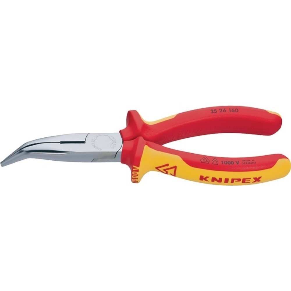 Knipex Flachrundzange L.200mm Form 2 40Grad gew.VDE Mehrkomp.-Hüllen