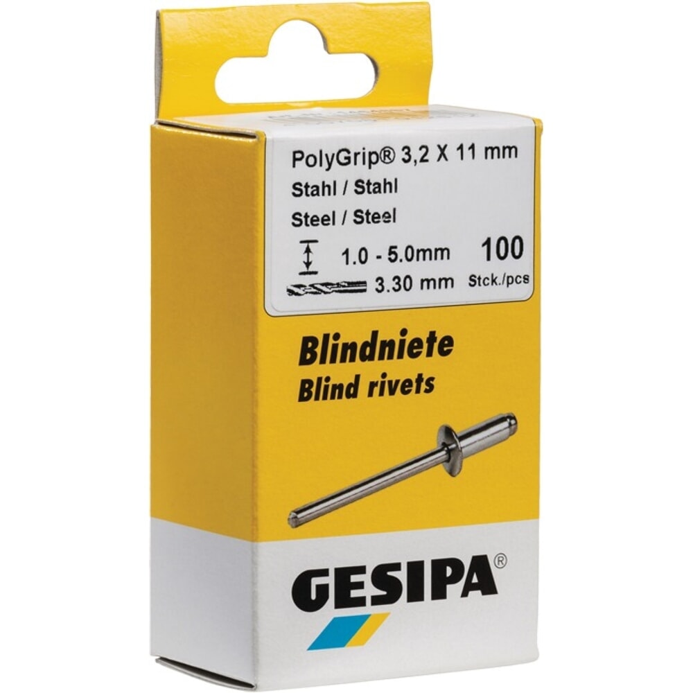 GESIPA Blindniet PolyGrip® Nietschaft dxl 3,2x11,0mm Stahl/Stahl 100 St