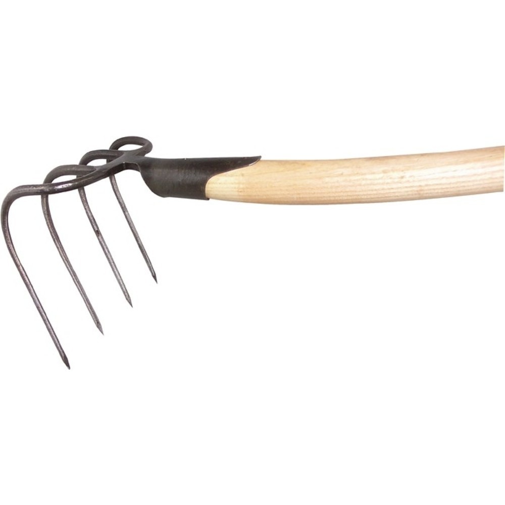 KRUMPHOLZ Dunghacke Zinken-L.210mm m.Federdülle, m.Stiel G.1200 g,4 rd.Zinken