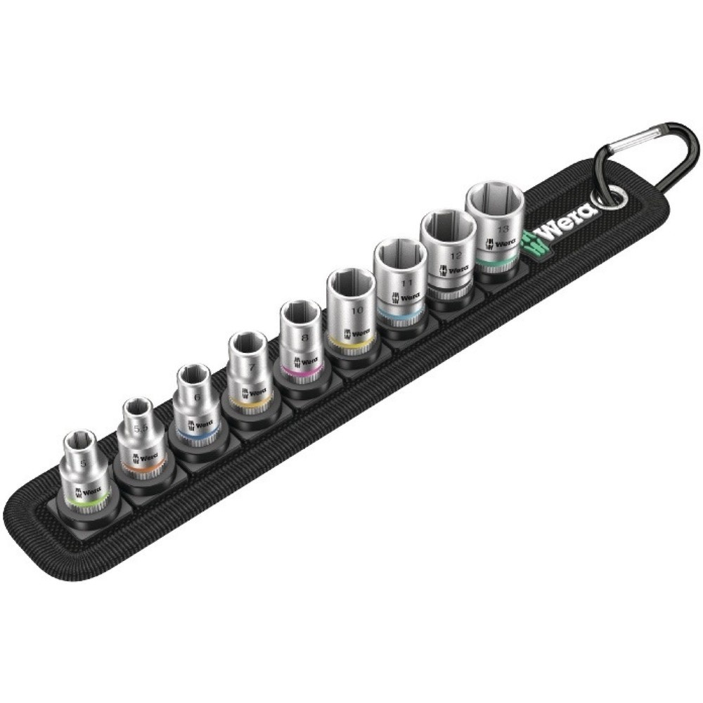 WERA Steckschlüsselsatz Belt 4 9-tlg.1/4 Zoll 5-13mm f.a6-KT.-Schr