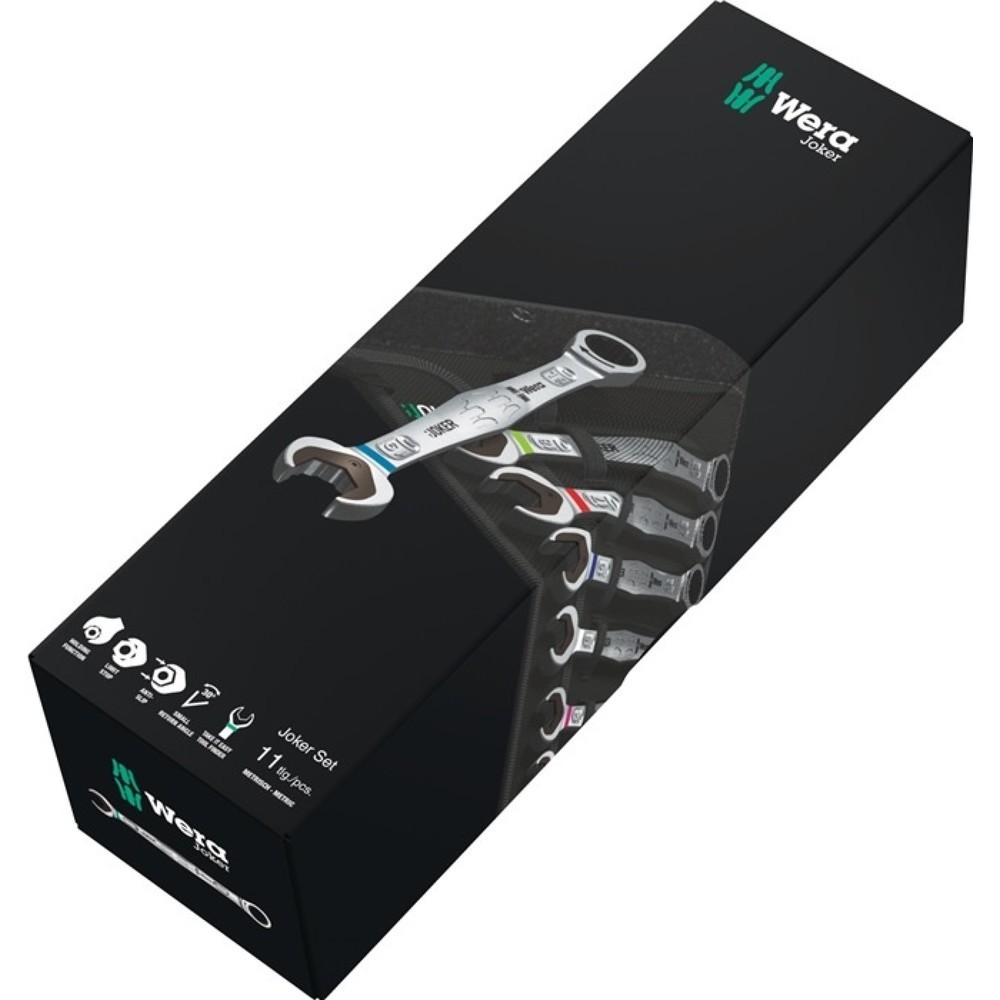 WERA Maulringratschenschlüsselsatz Joker 4-tlg.SW 10-19mm Rings.15Grad gekr