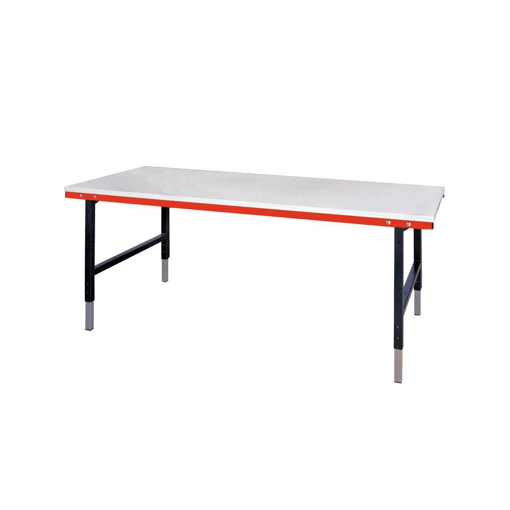 Rocholz Manuell höhenverstellbarer Packtisch, Tragkraft 200 kg, HxBxT 690-960 x 2.000 x 920 mm