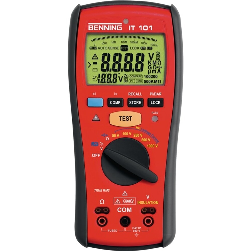 BENNING Isolations-/Widerstandsmessgerät IT 101 0,1 V-600 V AC/DC V 1kΩ-20GΩ